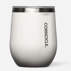 New Corkcicle White and Silver Insulated Drinkware 12oz size